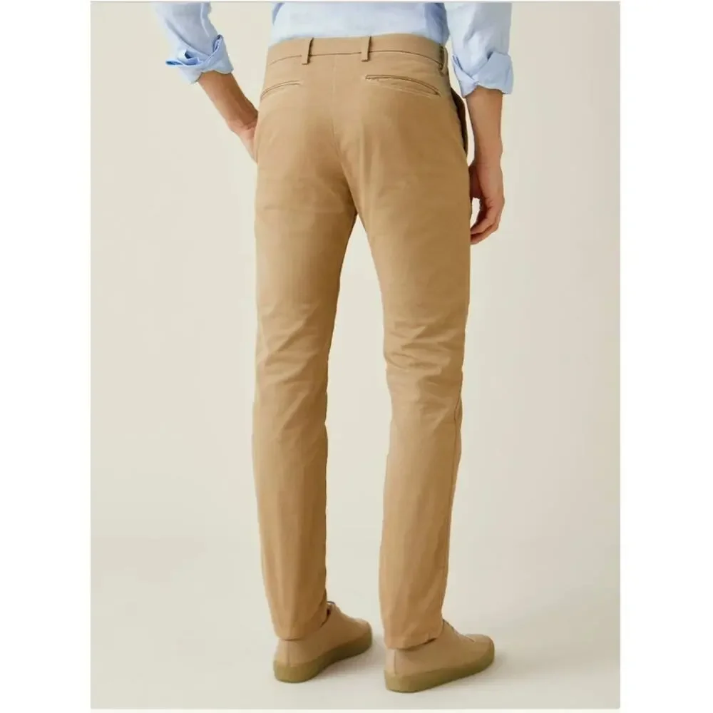 Luca Faloni Cortina Chino Men 30 IT46 Pant Made in Italy Trouser 30x29 Camel Tan